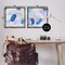 Stupell Industries Oval Lavender Blue Abstract 2 pc Framed Floater Canvas Wall Art Set Design by Melissa Wang